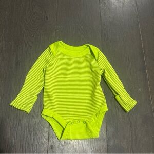 Patagonia Neon Lime Striped Long-Sleeve One-Piece Bodysuit